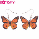 Christmas Gift Acrylic  Drop Dangle Long Insect Monarch Butterfly Earrings For Women 2017 New Fashion Jewelry Spring Summer Accessories