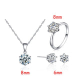 Christmas Gift Classic Jewelry Sets For Women Simple Cubic Zirconia Round Stone Lovers 3PCS Set Bridal Wedding Engagement Jewelry CCAS201