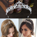 Aveuri 3 Colors Bridal Rhinestone Crowns Hair Ornament Hairband Wedding Accessories Diadem Girls Quinceanera Party Tiaras Crystal CR083