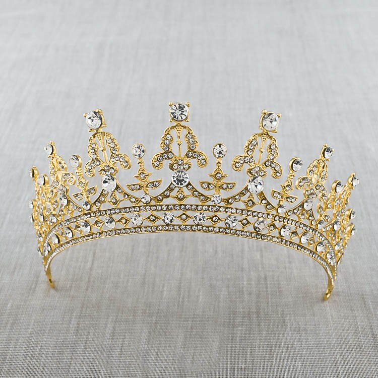 Luxury Bridal Crystal Tiara Crowns Princess Queen Pageant Prom Rhinestone Veil Tiaras Headband Wedding Hair Accessories