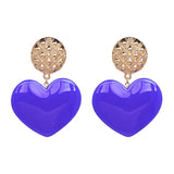 AVEURI  Fashion Jewelry Candy Color Cute Heart Statement Earring Resin Drop Dangle Earrings For Women Pendientes