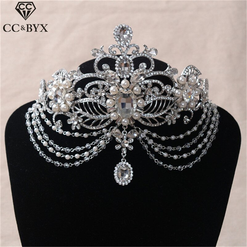 Christmas Gift crowns tiaras hairbands water drop shape frontlet rhinestones pageant wedding hair accessories for bridal fine jewelry HG382