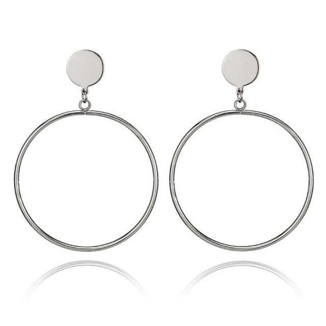 Fashion Statement Geomet Earrings 2023 Big Round earrings For Women clip earrings without piercing Earrings Ear Clips Jewelry