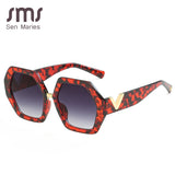 Aveuri Fashion Polygonal Sunglasses Women New Luxury Brand Sun Glasses Personality Ladies Eyewears UV400 Goggles V-Leg Glasses