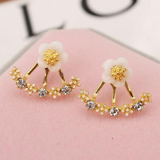 Christmas Gift 2023 Fashion Jewelry Cute Cherry Blossoms Flower Stud Earrings for Women Several Peach Blossoms Earrings