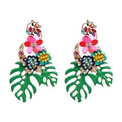 AVEURI  Fashion Jewelry Leaves Drop Earrings For Women Multicolored Dangle Earrings Accessories Brincos