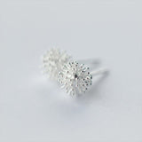 Christmas Gift Fashion Silver Color Women's Jewelry Fashion Tiny 7mmX7mm Dandelion Stud Earrings For Girls Kid brincos eh255