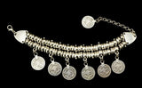 AVEURi 2023 Fashion Cheap Bangle Bohemian Vintage Turkish Silver Plated Antalya Bracelet Gypsy Beach Chic Festival Silver Coin Bracelet