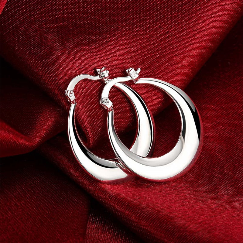 Aveuri  alloy Circle Smooth U Shape Big Hoop Earrings For Women Wedding Engagement Jewelry