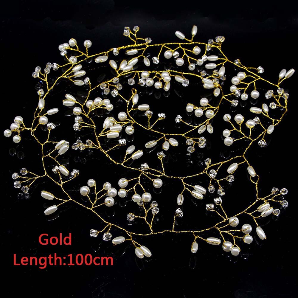 Graduation Gift Fashion Crystal Wedding Hair Accessories Handmade Floral Women Headband Pearl Headpiece Bridal Crown Hair Jewelry