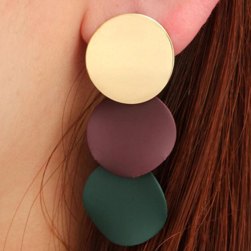 Christmas Gift 2023 New Elegant Round Metal Uneven Earrings for Women New Geometric Alloy Earrings Fashion Jewelry Gift Girl Wholesale