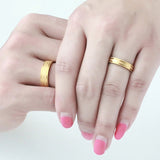 Aveuri Gold Color Matte Frost Couple Ring Fashion Lover's Wedding Ring Jewelry for His and Hers Accessories