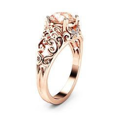 Aveuri Rose Gold Color Series Wedding Rings With Shiny Champagne AAA Cubic Ziron Fashion Hollow Out Pattern Band Women Jewelry