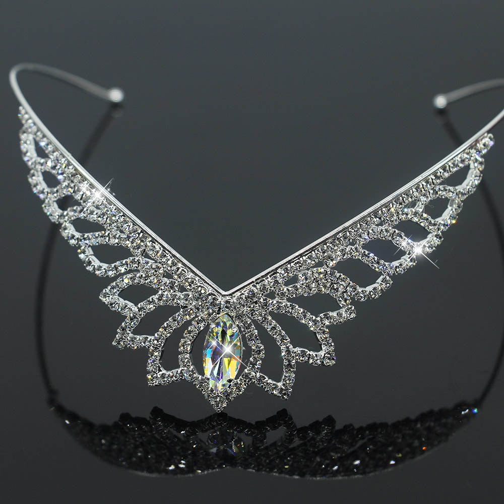 Rhinestone Princess Crown Flowers Wedding Party Bridal Tiara Crowns Headband Fashion Hair Ornament Jewelry