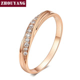 Aveuri Wedding  Ring For Women Lovers Simple Cubic Zirconia Rose Gold Color Fashion Jewelry  ZYR314 ZYR317