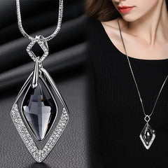 Meyfflin Long Necklaces & Pendants for Women Collier Femme Geometric Statement Colar Maxi Fashion Crystal Jewelry Bijoux 2023