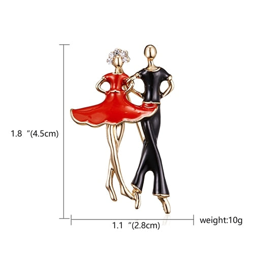 Aveuri Gymnastics Girl Flower Dancer Crystal Brooches for Women Cute Pin Bijouterie High Quality Corsage Fashion Wedding Jewelry