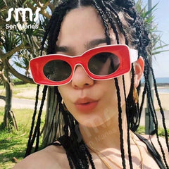 Aveuri Trendy New Square Sunglasses Women Men Summer Luxury Brand Designer Red Blue Yellow Clear Fashion Frame Sun Glasses UV400