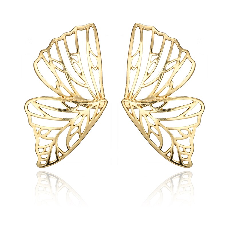 Tocona 2pcs Boho Butterfly Design Stud Earrings for Women Gold Silver Color Charm Ear Pendientes Fashion Earrings Brincos 6218
