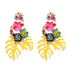 AVEURI  Fashion Jewelry Leaves Drop Earrings For Women Multicolored Dangle Earrings Accessories Brincos