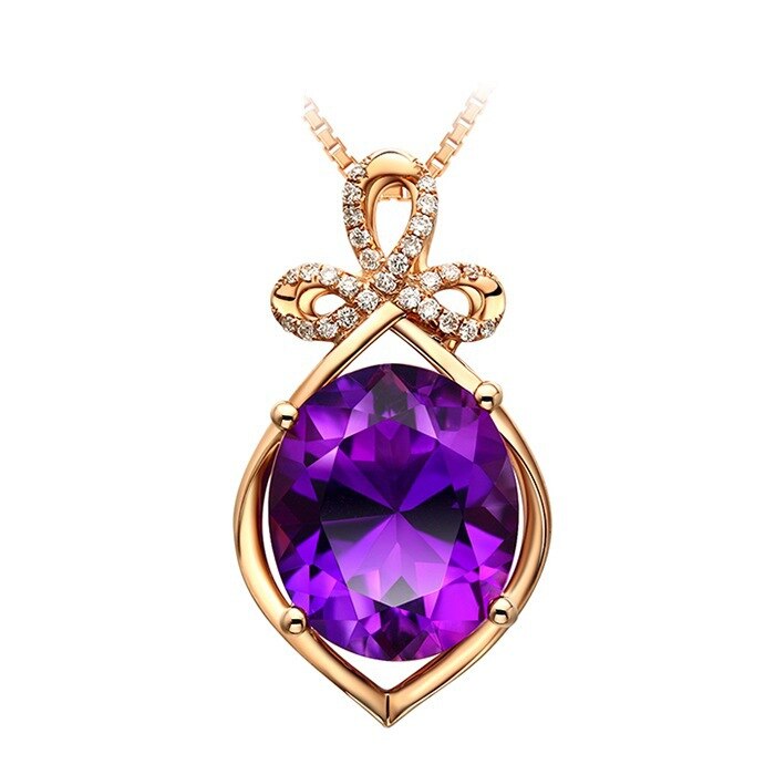 HOYON Natural Pendant Female 14K Rose Gold color Peridot Gemstone Necklace Bijoux Diamond style Jewelry Gemstone mystic Pendant