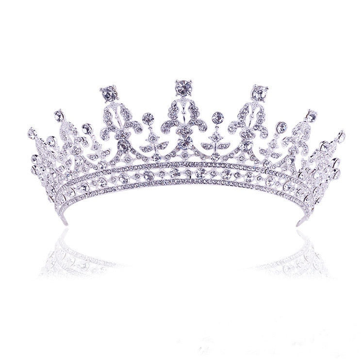 Luxury Bridal Crystal Tiara Crowns Princess Queen Pageant Prom Rhinestone Veil Tiaras Headband Wedding Hair Accessories