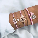 AVEURi 2023 Different Style Bohemian Tree Beaded Bracelets Sets For Women Vintage Fashion Chain Strand Bracelets Jewelry Gifts