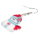 Christmas Gift Acrylic Christmas Snowman Decoration Earrings Drop Dangle Ornaments Jewelry For Women Girls Teens Navidad Accessories New