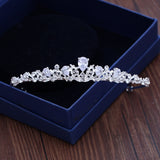 Fashion Zircon Bridal Tiara Headpiece Silver Color Crystal Wedding Crown Hair Accessories Women Birthday Party Rhinestone Crowns