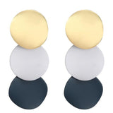 Christmas Gift 2023 New Elegant Round Metal Uneven Earrings for Women New Geometric Alloy Earrings Fashion Jewelry Gift Girl Wholesale