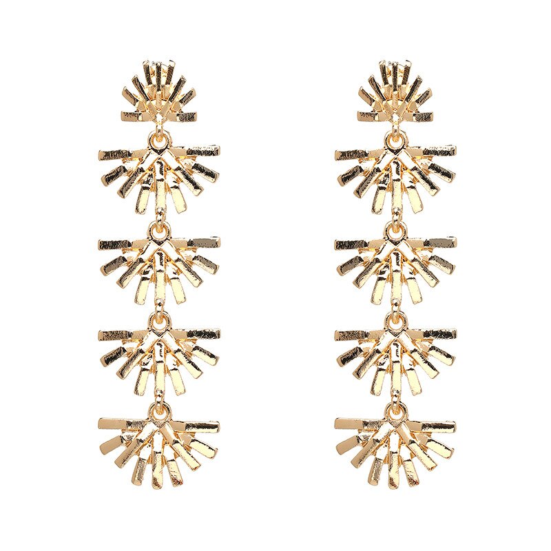 AVEURI  Hot New Boho Statement Gold Leaves Drop Earrings Pendientes Mujer Jewelry Long Dangle Earrings For Women