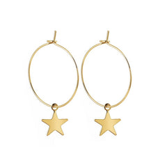 Christmas Gift 2023 New Fashion Earrings Popular Fashion Personality Simple Pentagram Ear Ring Female Accessories Wholesale And Foreign Trade