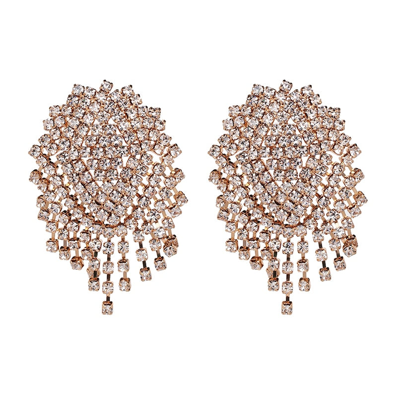 AVEURI  Top Brand Luxury Dangle Earrings Crystal Drop Earrings Women Big Maxi Earrings Jewelry Accessories