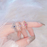 Aveuri Crown Rings For Girls Party Finger Rings Rose Gold Color Brand Jewelry for women Anel KBR212
