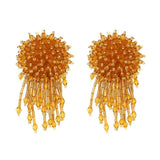 AVEURI  Vintage Crystal Earring For Women Statement Jewelry Girls Handmade Beads Boho Tassels Fringe Earrings Brincos