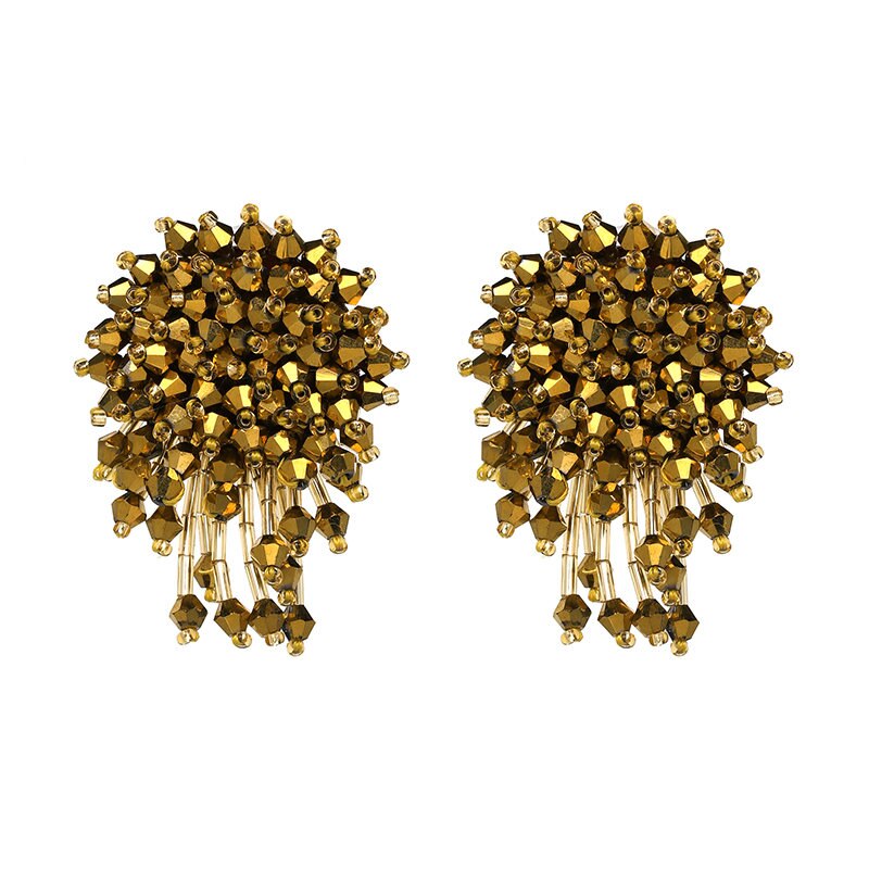 AVEURI  Vintage Crystal Earring For Women Statement Jewelry Girls Handmade Beads Boho Tassels Fringe Earrings Brincos