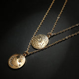 Tocona Boho Star Moon Necklace Double Layered Necklace Gold Chain Choker Coin Necklace Women Accessories Collares Femme 6176