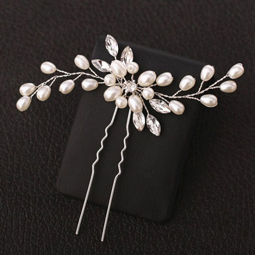 Graduation Gift Fashion Crystal Wedding Hair Accessories Handmade Floral Women Headband Pearl Headpiece Bridal Crown Hair Jewelry