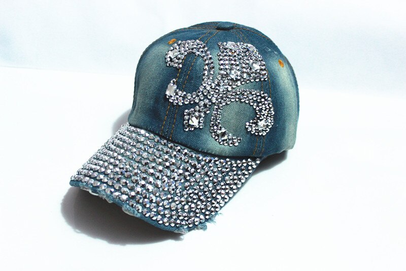 Christmas Gift  fashion hat caps sunshading men and women's  baseball cap rhinestone hat  denim and cotton snapback cap