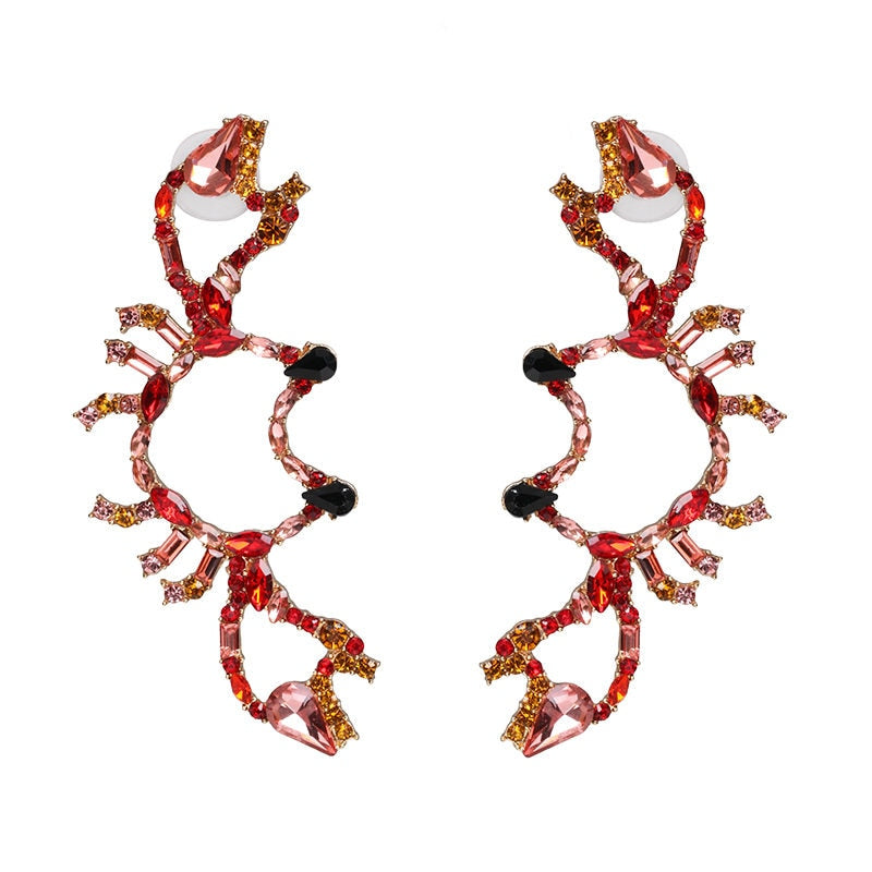 AVEURI  Fish Bird Drop Earrings Statement Earrings Trendy Crystal Oorbellen Wedding Gifts Statement Jewelry Pendientes