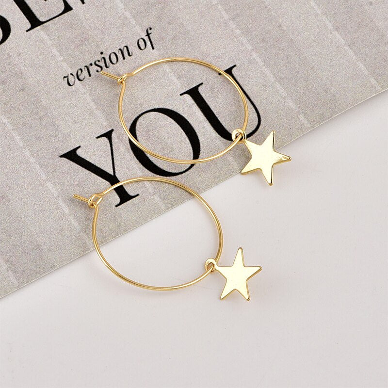 Christmas Gift 2023 New Fashion Earrings Popular Fashion Personality Simple Pentagram Ear Ring Female Accessories Wholesale And Foreign Trade