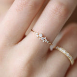Aveuri Dainty Ring For Women Lady Mini Cubic Zirconia Finger Ring Light Gold Color / Silver Color Fashion Jewelry KCR088