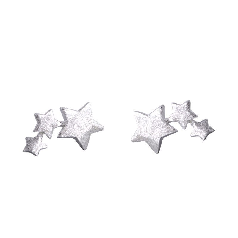 Christmas Gift Fashion Silver Color Star Stud Earrings for Women Elegant Wedding Jewelry pendientes mujer moda 2023 Brincos eh907