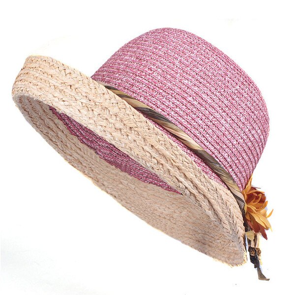 Christmas Gift Good quality  Summer hat women Raffia straw cap Ladies Big brim Sun hat  hat forgirlbeach hat