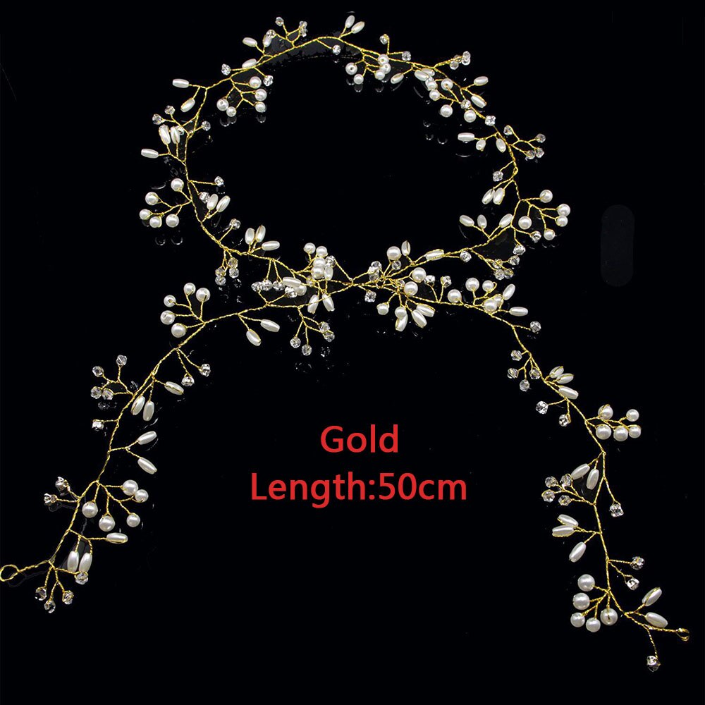 Graduation Gift Fashion Crystal Wedding Hair Accessories Handmade Floral Women Headband Pearl Headpiece Bridal Crown Hair Jewelry