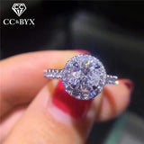 Christmas Gift  Rings For Women Cubic Zirconia Round Stone Bridal Wedding Engagement Ring Fashion Jewelry Drop Shipping CC583
