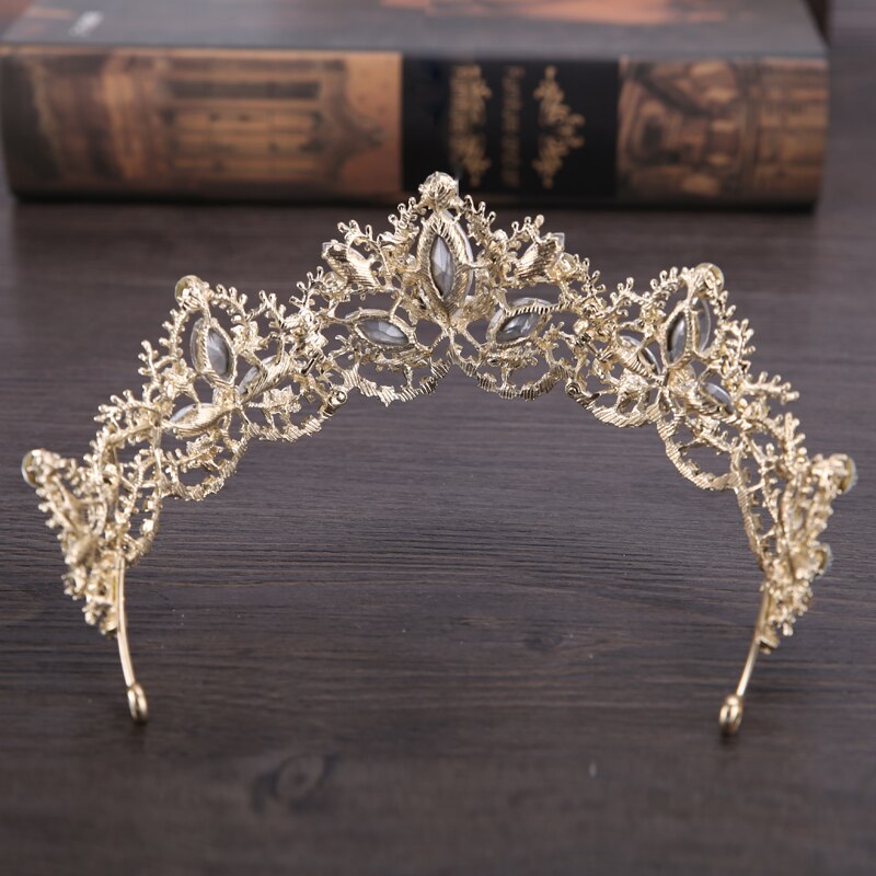Christmas Gift New Fashion Wedding Crystal Crown Hair Jewelry FORSEVEN Gold High quality Handmade Rhinestone Bridal Tiaras Crown Accessories