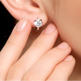 Aveuri Stud Earrings For Women Korean Style Angel Kiss Cubic Zirconia Silver Color Earring Party Gift Fashion Jewelry KAE109