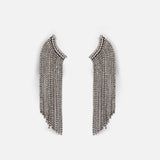 AVEURI  Elegant Bridal Tassel Earrings Rhinestone Earrings Luxury Long CZ Crystal Big Drop Dangle Earrings For Women