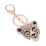Christmas Gift Leopard Keychain Key Chains Metal Crystal Key Chain Keyring Charm Bag  Pendant Gift Wholesale Price KC026